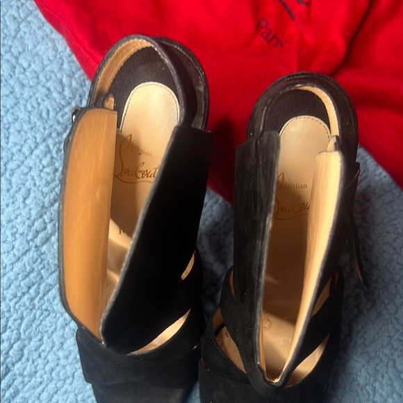 Christian Louboutin Black Stiletto Heels with Peep-Toe - Picture 3 of 10